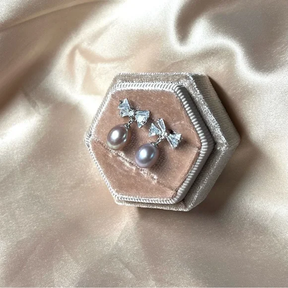 Genuine Fresh Water Pearl Earrings 925 Sterling Silver Teardrop Pearl - Picture 4 of 10